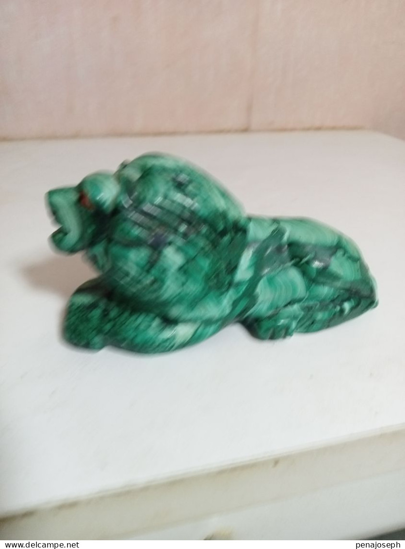 statuette élephant en malachite longueur 11 cm