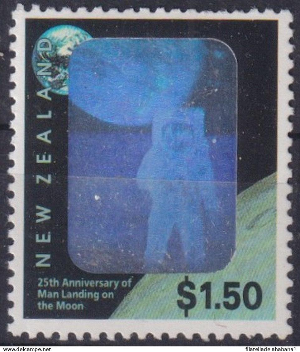 F-EX44147 NEW ZEALAND MNH 1994 HOLOGRAMS SPACE COSMOS LANDING ON THE MOON.  - Oceanië