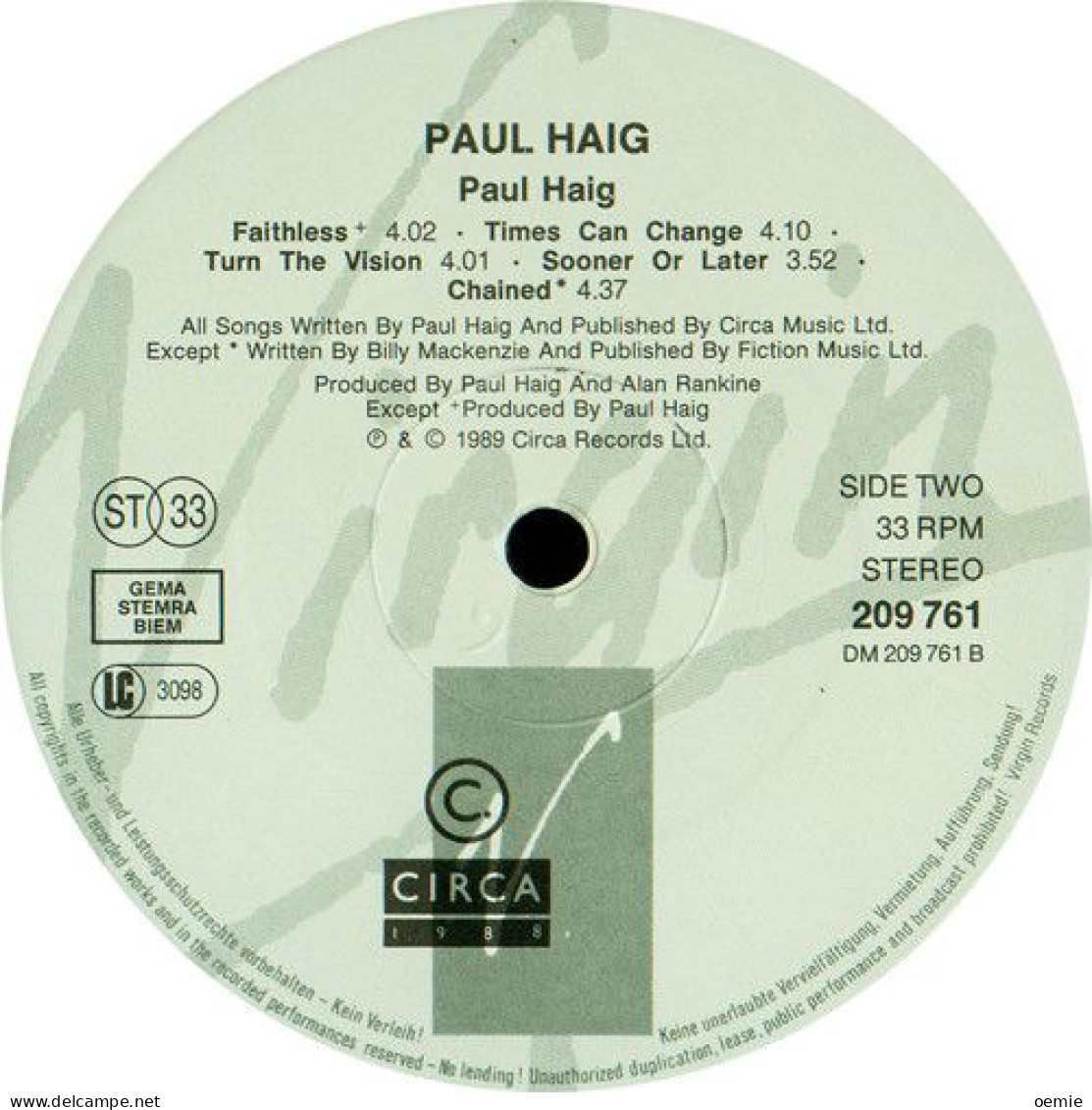 PAUL HAIG  CHAIN - Other - English Music