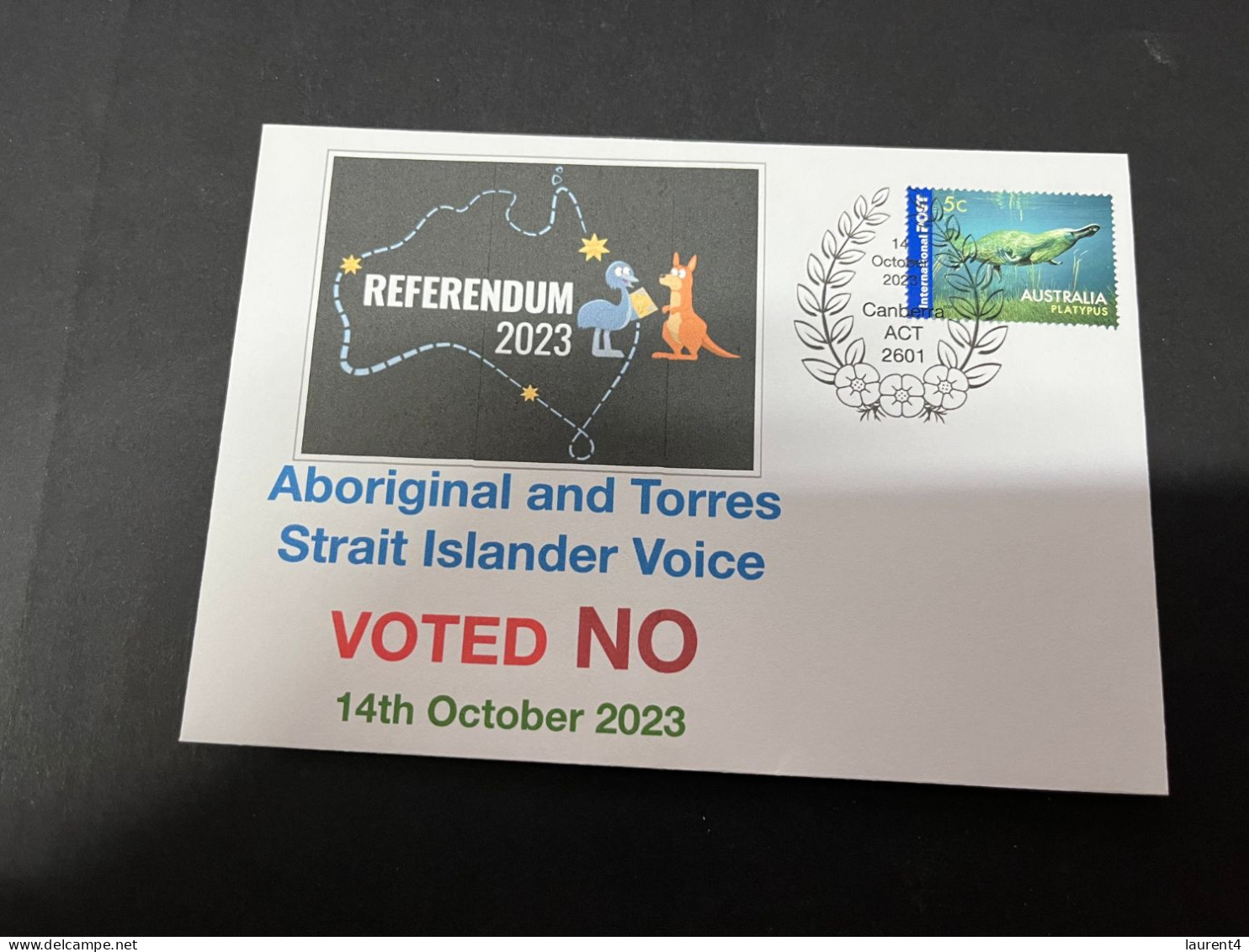 14-10-2023 (4 T 21) Australia Referendum 14-10-2023 - Aborignal & Torres Strait Islander Voice - Voted NO - Cartas & Documentos