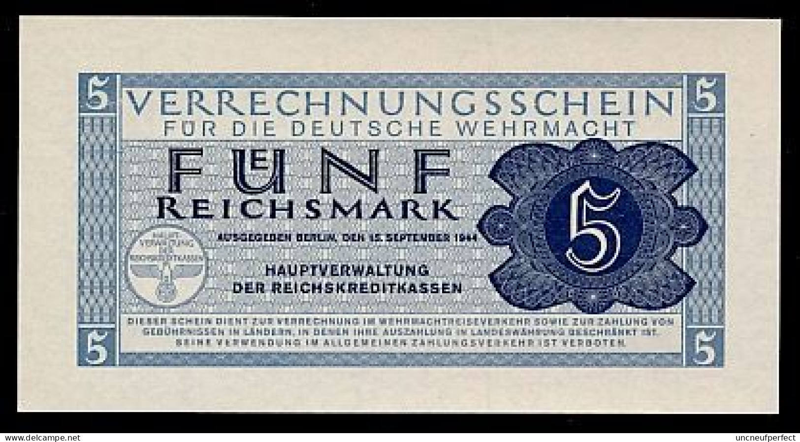 P M39 Ro512  DWM-9. 5 REICHSMARK 1944/45   UNC NEUF - Verrechnungsscheine - Dt. Wehrmacht