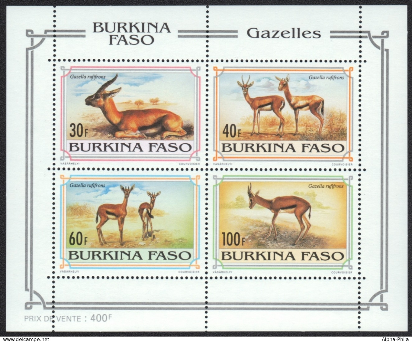 Burkina Faso 1993 - Mi-Nr. Block 139 ** - MNH - Wildtiere / Wild Animals - Burkina Faso (1984-...)