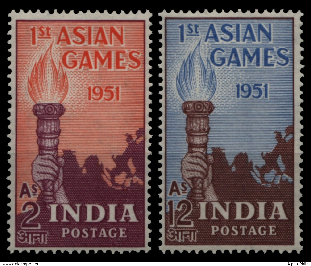 Indien 1951 - Mi-Nr. 219-220 ** - MNH - Asien-Sportspiele - Nuevos