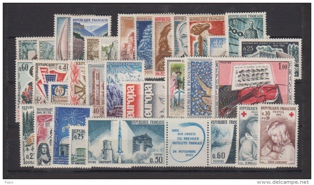 1965-FRANCE-ANNEE COMPLETE 1965**33 TIMBRES - 1960-1969