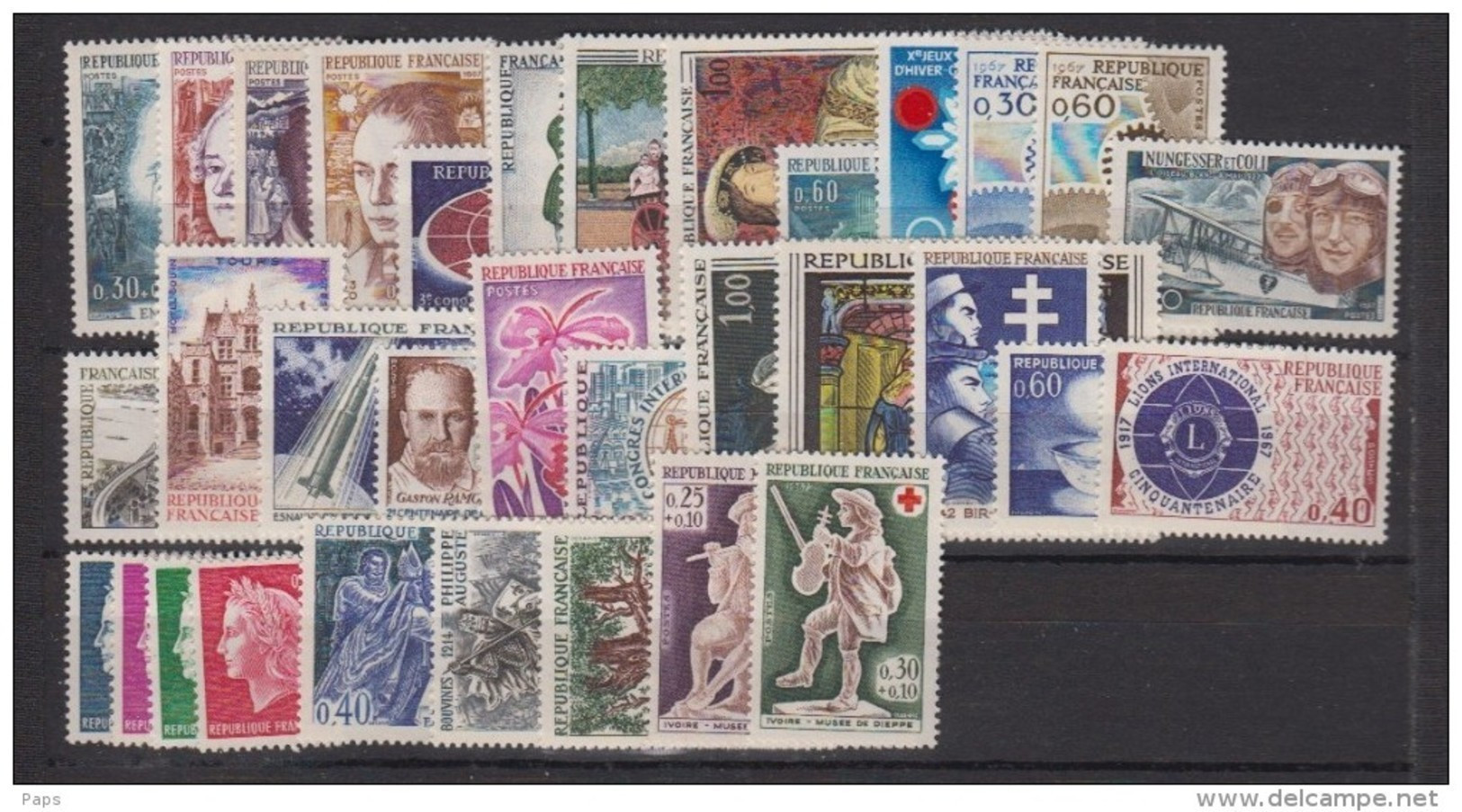 1967-FRANCE-ANNEE COMPLETE 1967**33 TIMBRES - 1960-1969