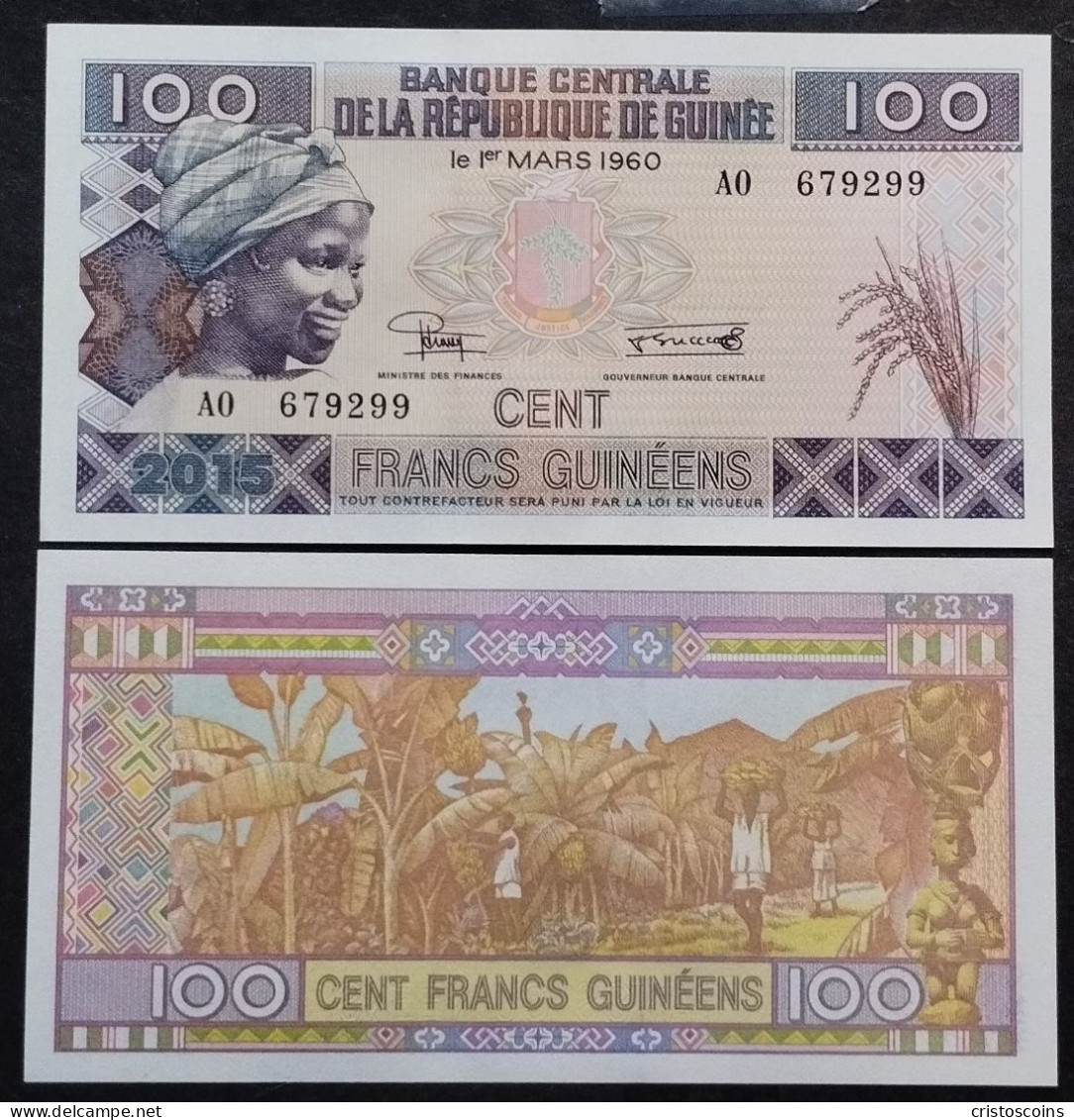 Guinea 100 Francs 2015 P.A47 UNC (B/1-55 - Guinea