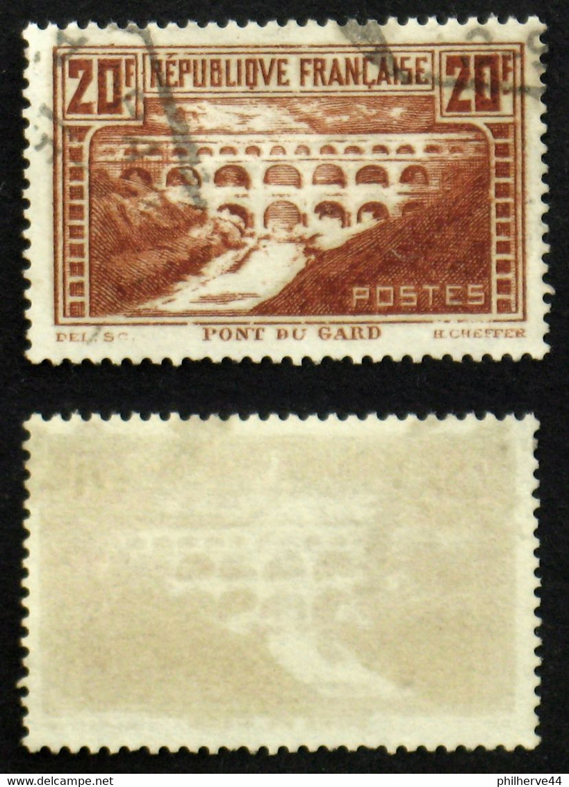 N° 262b 20F PONT DU GARD Rivière Blanche Oblit TB Cote 55€ - Usados