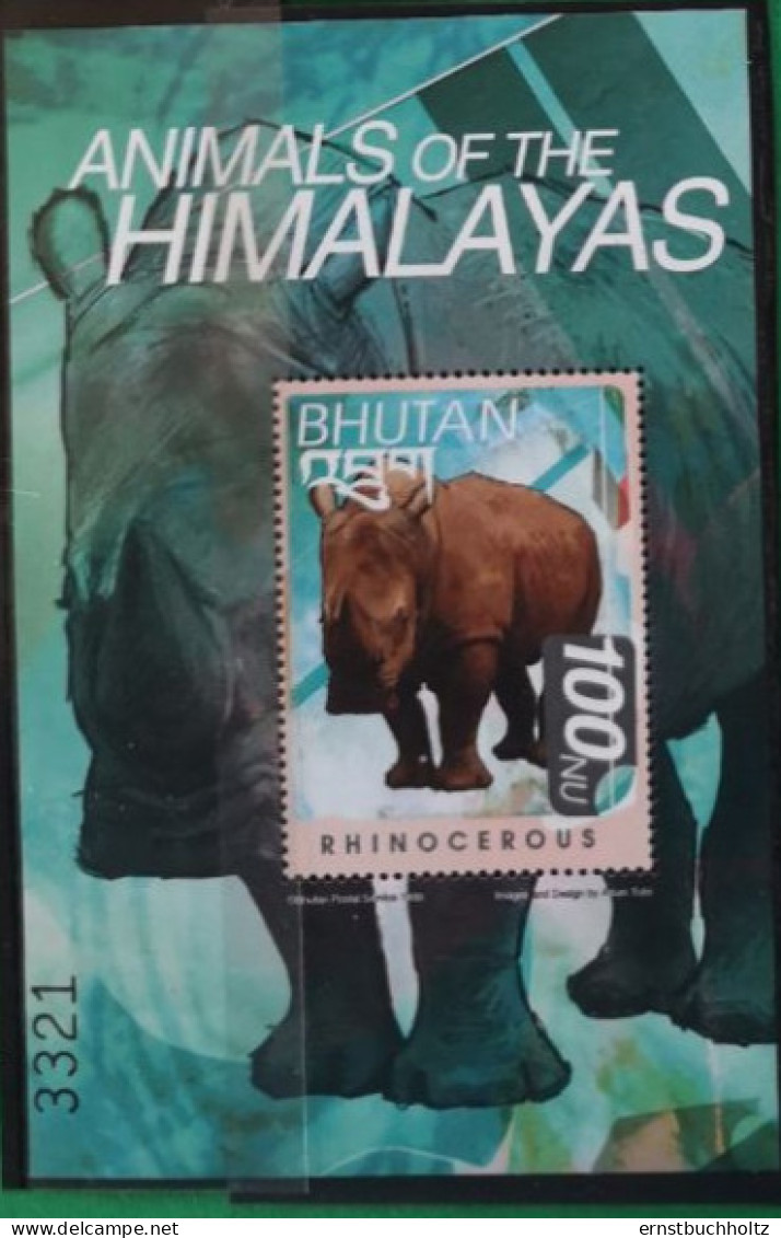 Bhutan 1999 Nashorn Block Mi B407** - Bhoutan