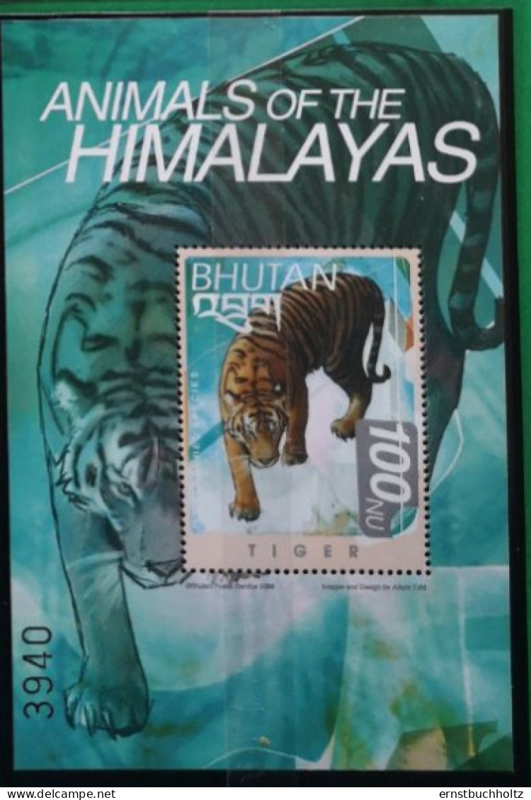 Bhutan 1999 Tiger Block Mi B408** - Bhoutan