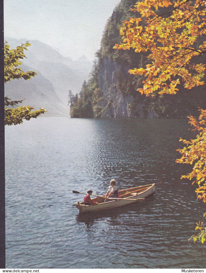 Germany PPC Herbst Am Königsee Foto Müller-Brunke Slogan Flamme HELLERUP 1968 BAD REICHENHALL Oberbayern (2 Scans) - Brieven En Documenten