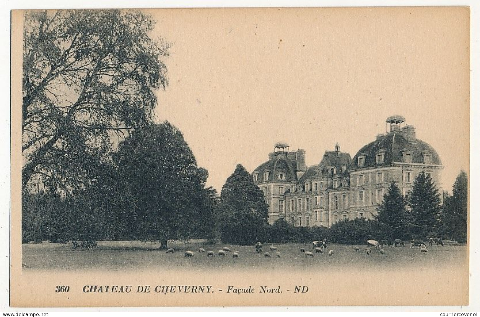 6 CPA - CHEVERNY (Loir et Cher) - Le Château - Facade, Facade Nord, Dépendances, dont Avis de Passage Chic Parisien
