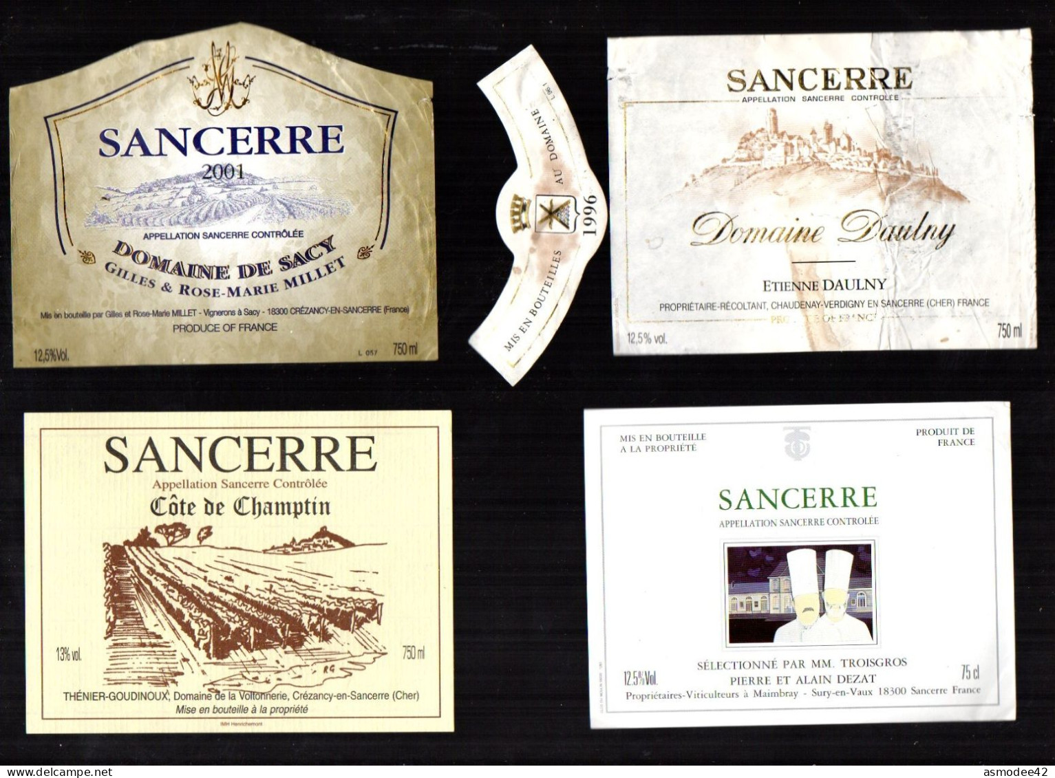 SANCERRE  LOT DE 4 ETIQUETTES DE VIN LOT 1 - Collezioni & Lotti