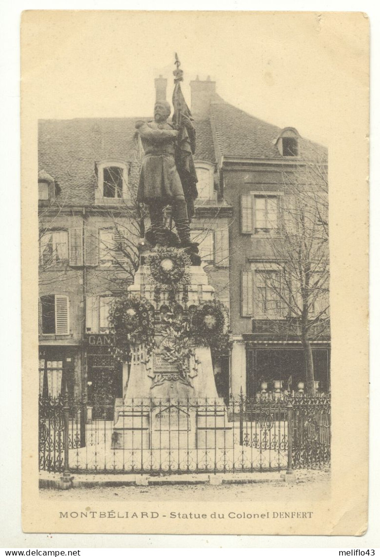 25/CPA 1900 - Montbéliard - Statue Du Colonel Denfert - Montbéliard