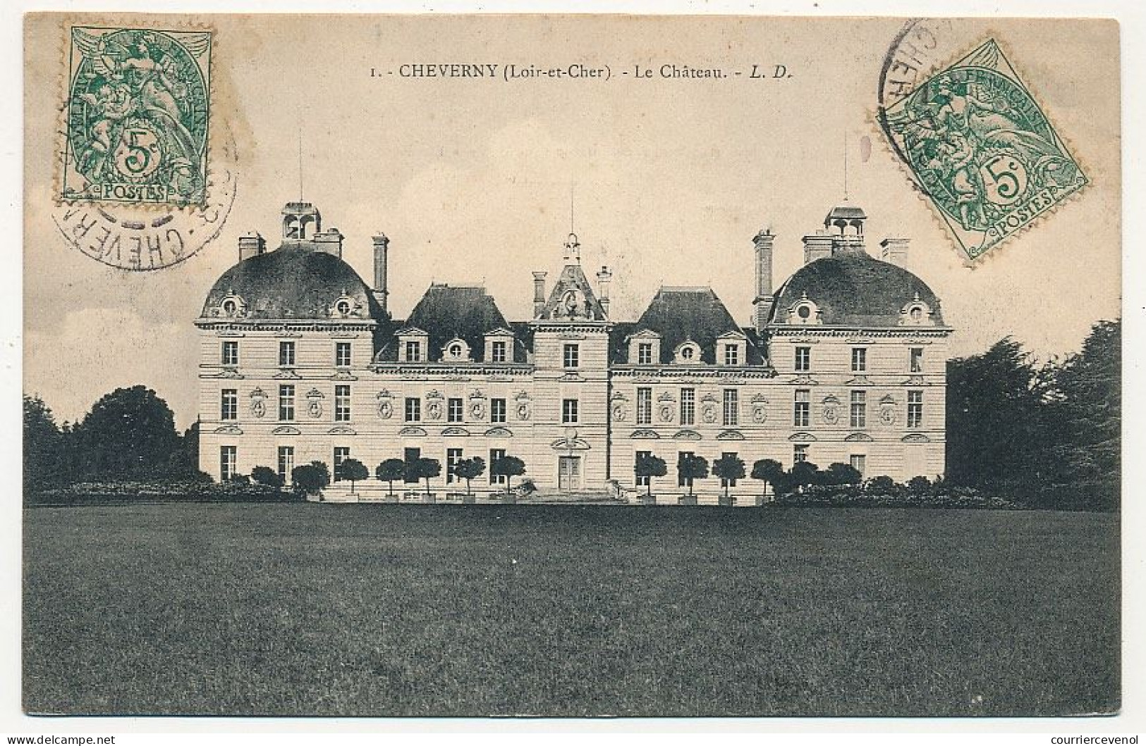 12 CPA - CHEVERNY (Loir et Cher) - Le Chateau / Lot de 12 cartes toutes différentes (dont 1 carte dos blanc non imprimé)