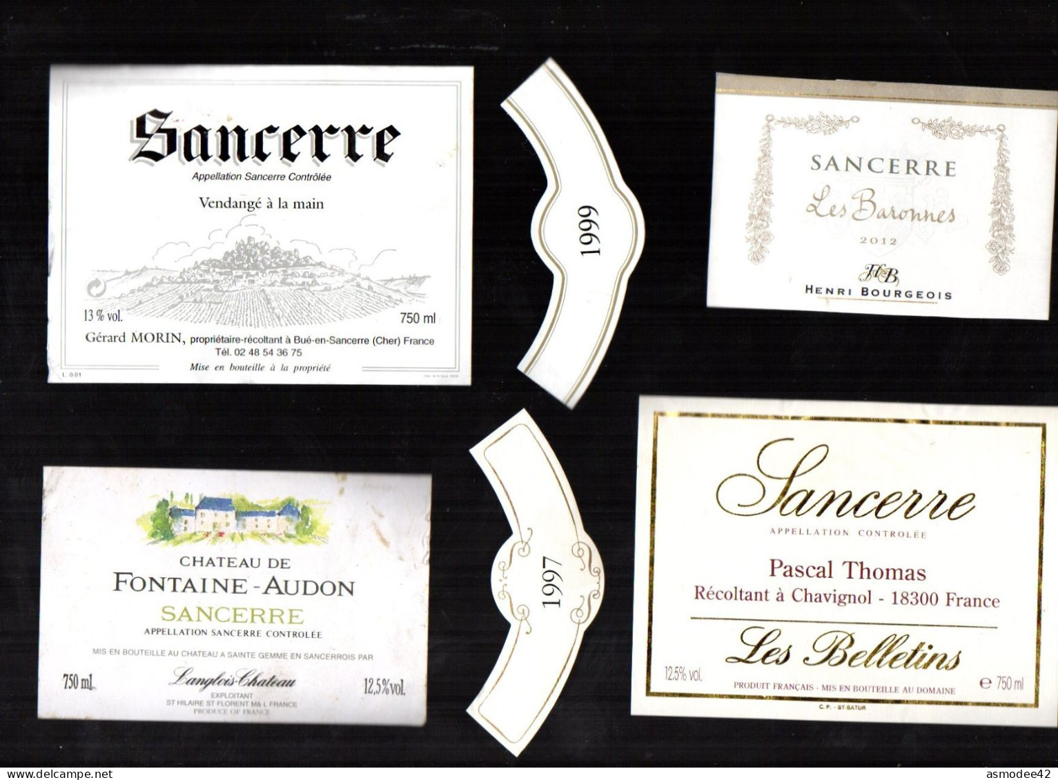 SANCERRE  LOT DE 4 ETIQUETTES DE VIN LOT  3 - Verzamelingen, Voorwerpen En Reeksen