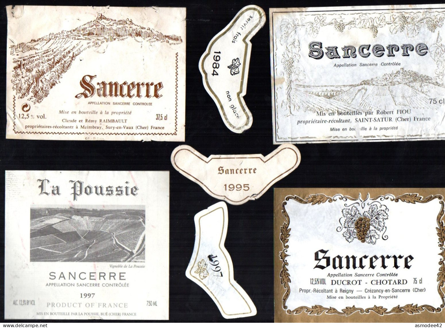 SANCERRE  LOT DE 4 ETIQUETTES DE VIN LOT  8 - Verzamelingen, Voorwerpen En Reeksen