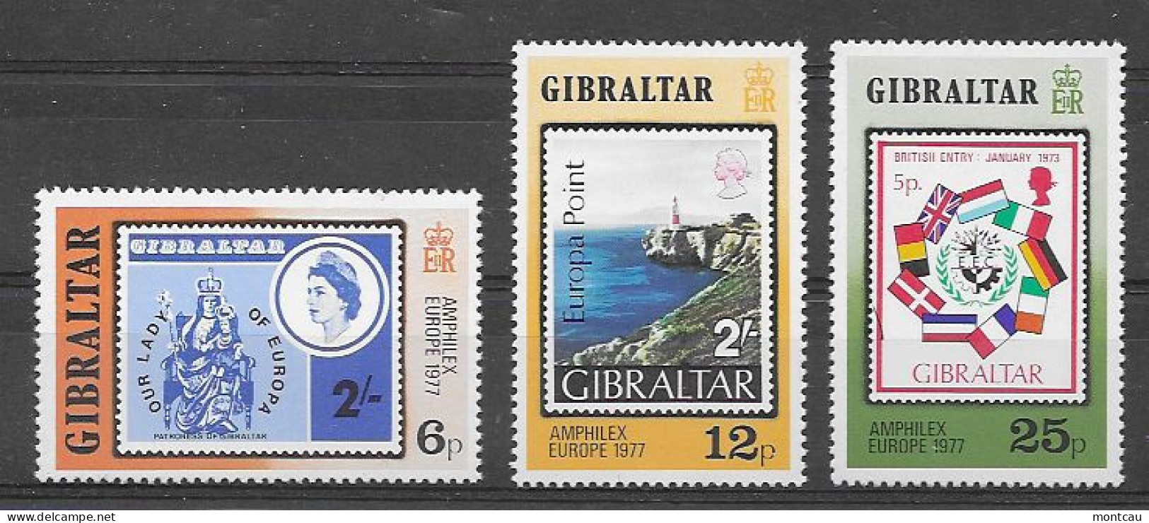 Gibraltar 1977.  Amphilex Europa Mi 364-66  (**) - 1977