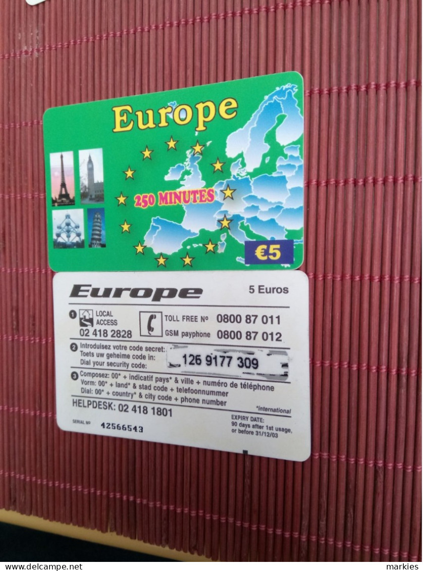 Europe 1 Prepaidcard Belgium 5 Euro Used Rare - [2] Prepaid & Refill Cards