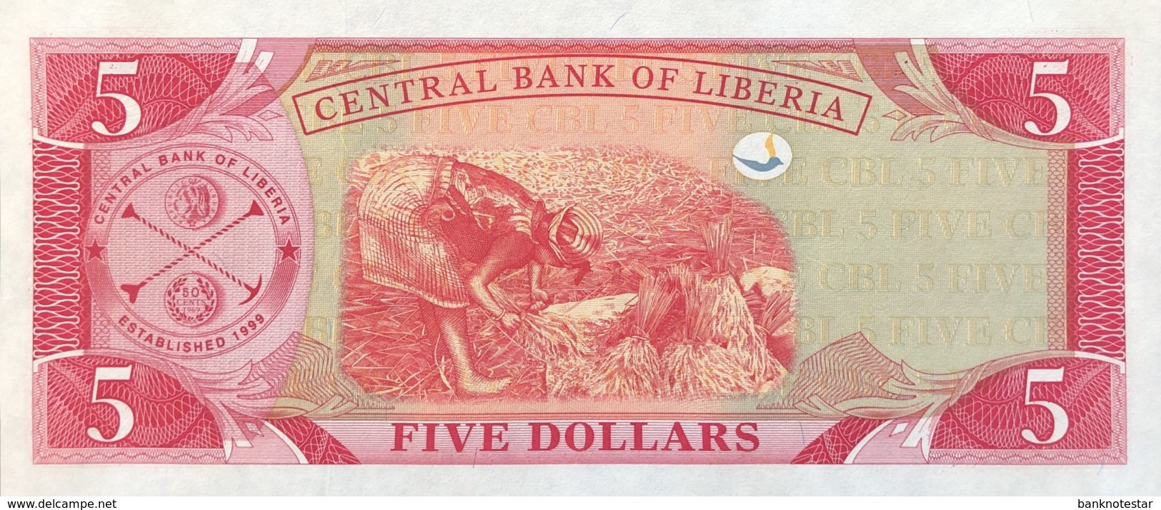 Liberia 5 Dollars, P-26a (2003) - UNC - Liberia