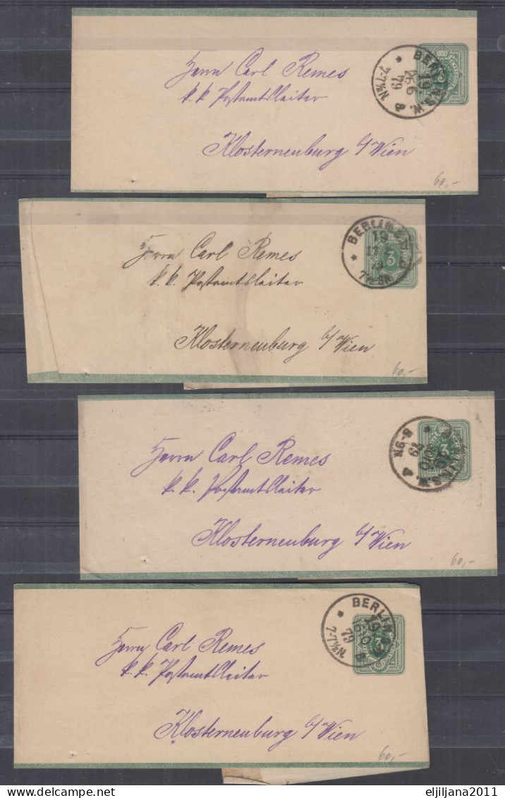 Action !! SALE !! 50 % OFF !! ⁕ Germany Reich 1879 ⁕ 3 Pfennige Berlin. S.W. To Wien ⁕ 4 Old Cover Stationery - Enveloppes