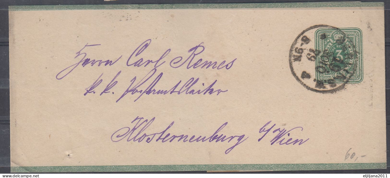 Action !! SALE !! 50 % OFF !! ⁕ Germany Reich 1879 ⁕ 3 Pfennige Berlin. S.W. To Wien ⁕ 4 Old Cover Stationery - Enveloppes