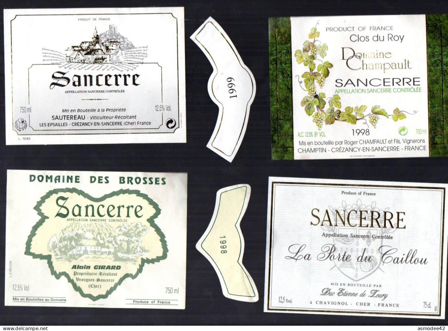 SANCERRE  LOT DE 4 ETIQUETTES DE VIN LOT  19 - Collezioni & Lotti