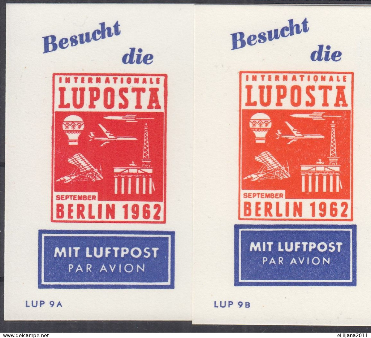 Action !! SALE !! 50 % OFF !! ⁕ Germany BERLIN 1962 ⁕ LUPOSTA exhibition airmail Mi.140, 145, 147 ⁕ 2v postcard
