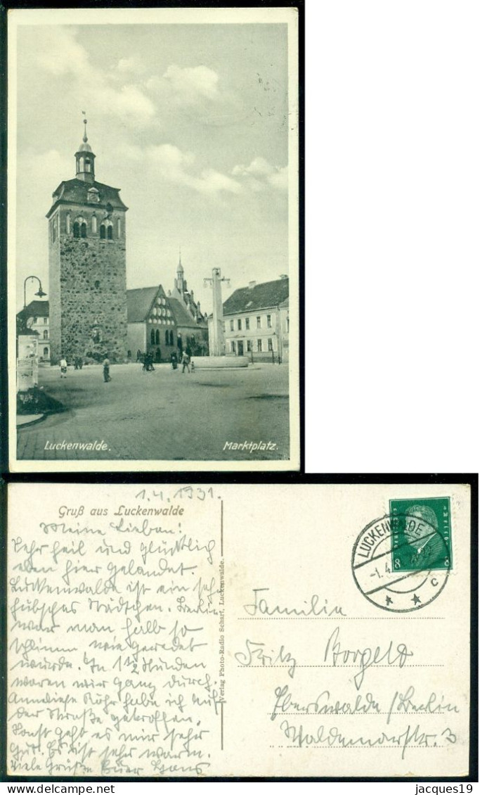 Deutsches Reich 1931 AK Luckenwalde Marktplatz Und Johanniskirche - Luckenwalde