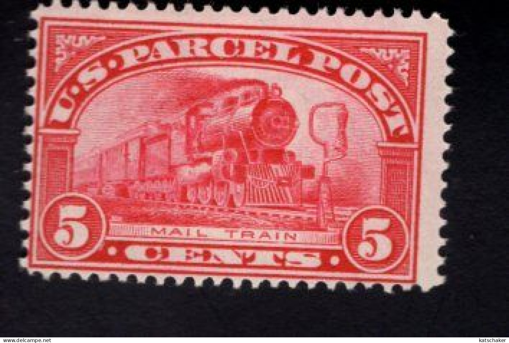 1882589412 1913 SCOTT Q5 (X) POSTFRIS MET SCHARNIER  MINT LIGHT HINGED - PARCEL POST - MAIL TRAIN AND MAIL BAG ON RACK - Parcel Post & Special Handling