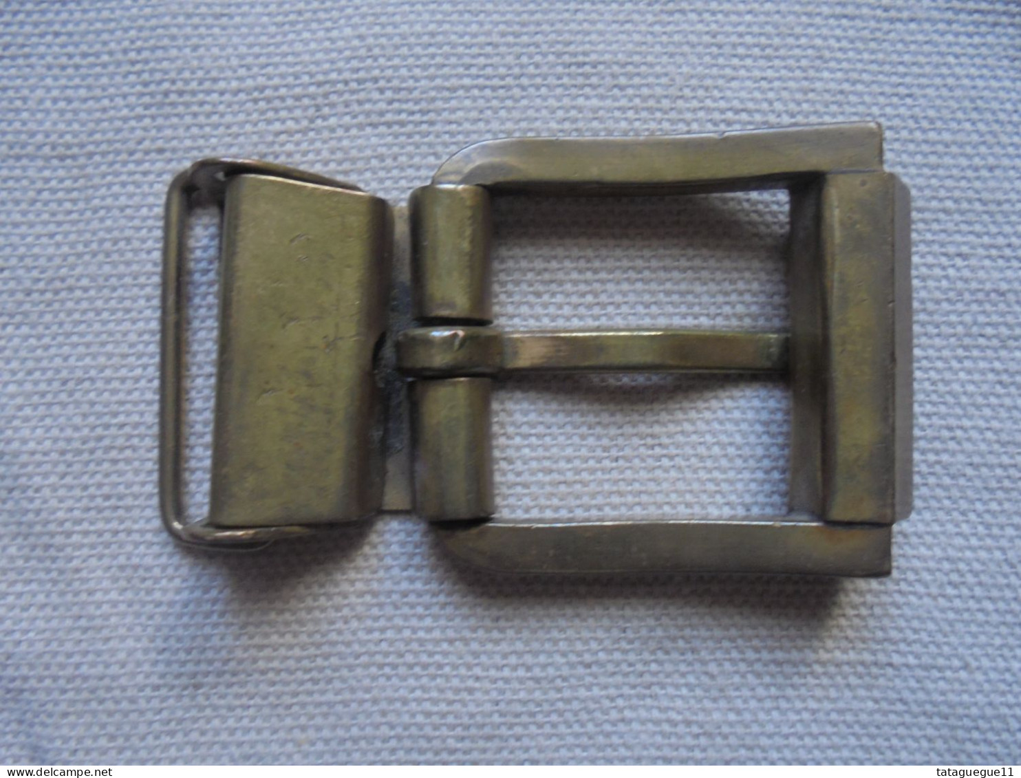 Ancien - Boucle de ceinture en laiton doré pour confection tissu ou cuir