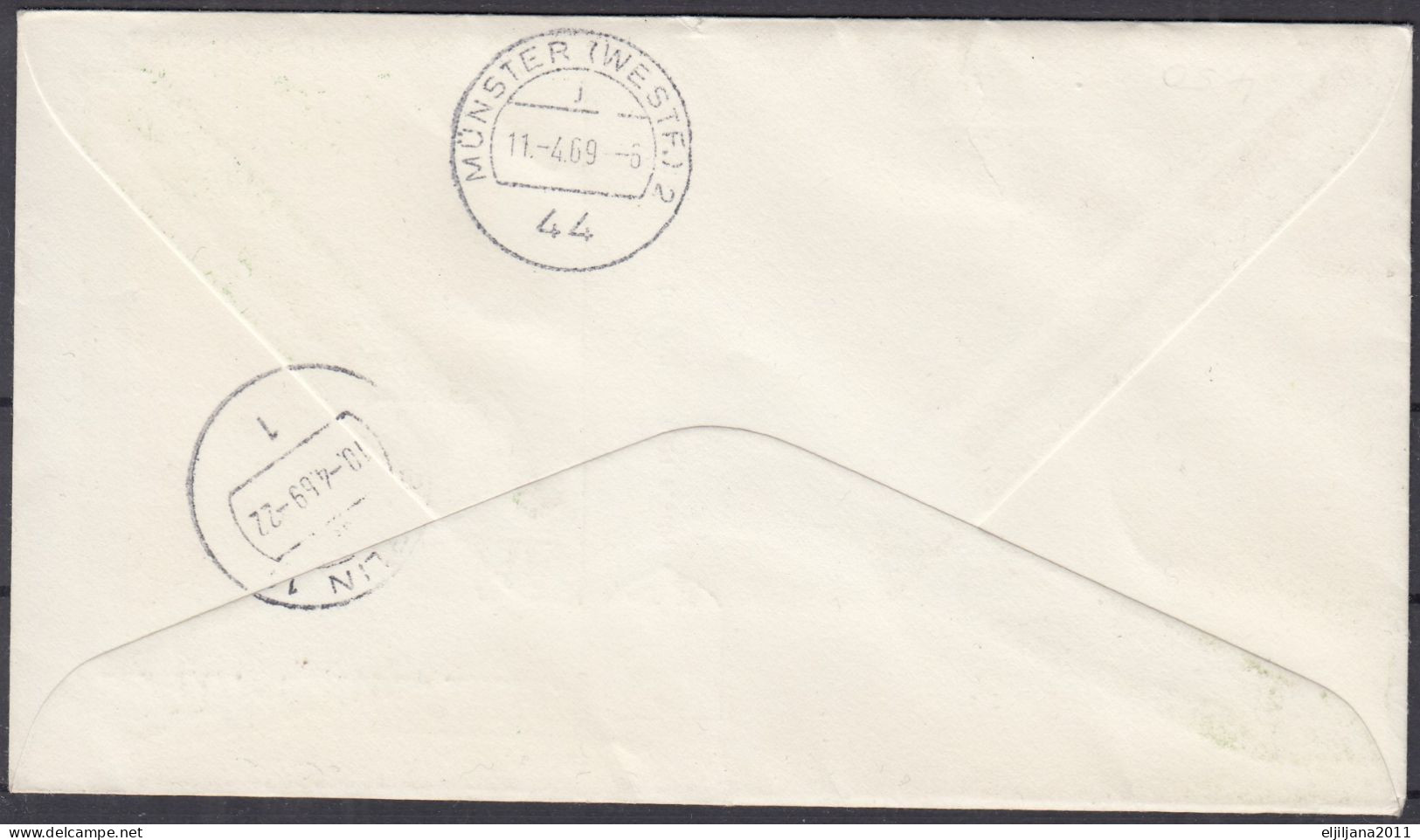 Action !! SALE !! 50 % OFF !! ⁕ Germany BERLIN 1969 ⁕ Mi.284 German Buildings 1.30 DM ⁕ FDC Cover Traveled EXPRES - 1950-1970
