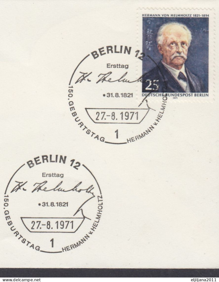 Action !! SALE !! 50 % OFF !! ⁕ Germany BERLIN 1971 ⁕ Hermann Von Helmholtz Mi.401 ⁕ FDC Cover - 1971-1980