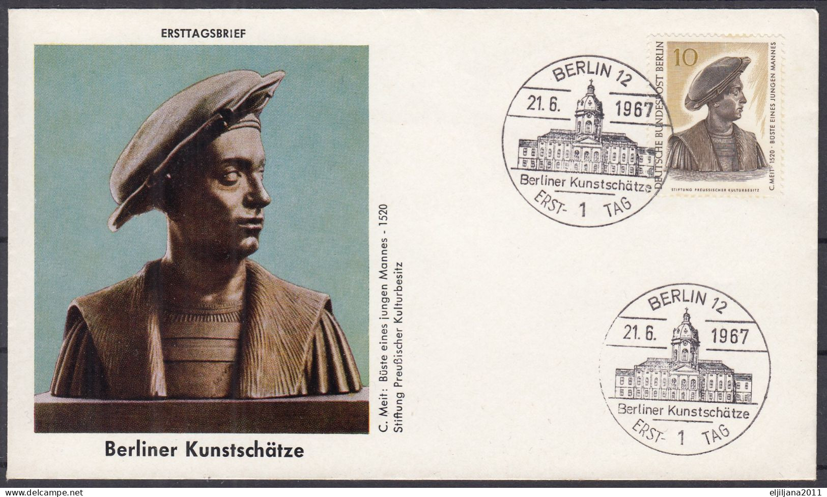 Action !! SALE !! 50 % OFF !! ⁕ Germany BERLIN 1967 ⁕ Bust Of A Young Man Mi.303 ⁕ FDC Cover - 1950-1970