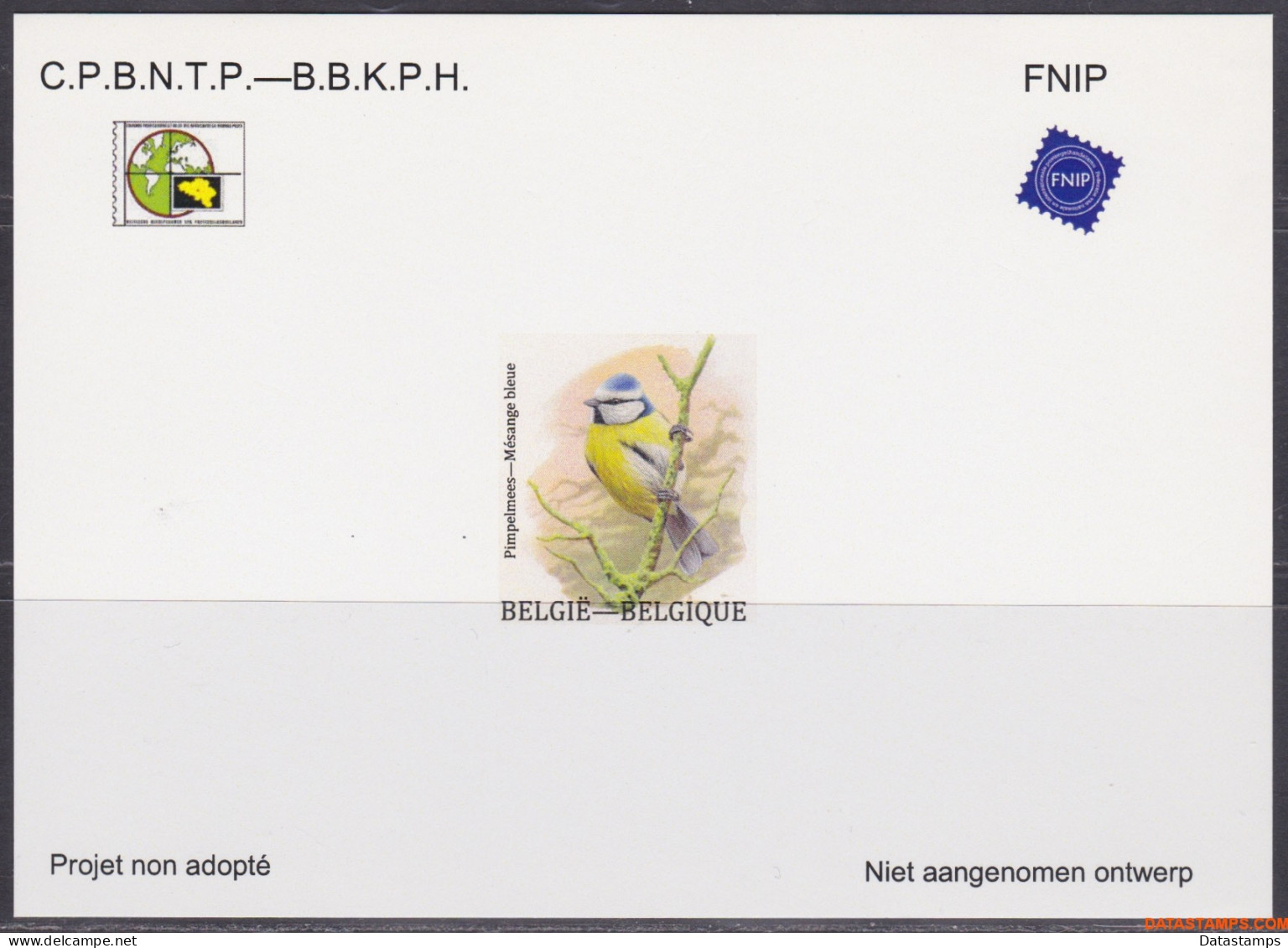 België 2015 - OBP:NA 32, Not Approved Design - XX - Antwerpfila 2015 Blue Tit - Non-adopted Trials [NA]
