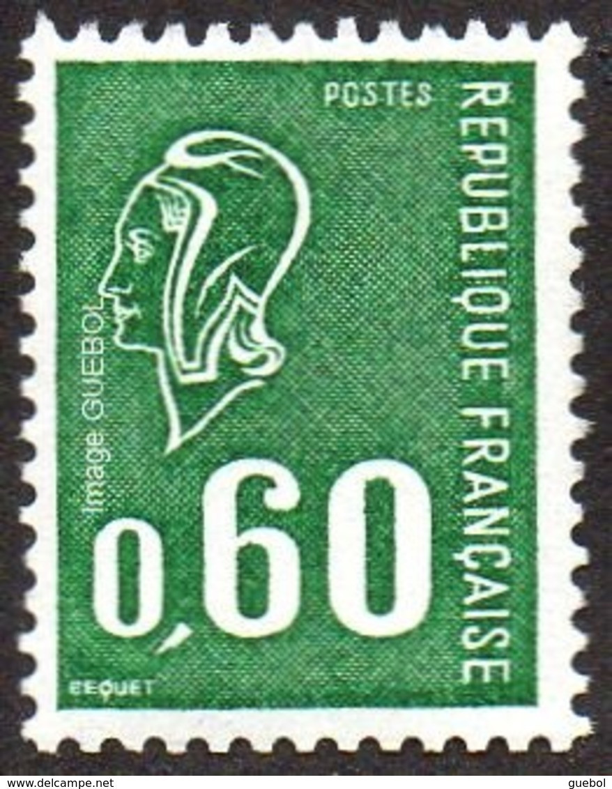 France Marianne De Béquet N° 1815 C ** Le 60c Vert Gomme Tropicale Sans Bande De Phophore  - Taille Douce - 1971-1976 Marianne Van Béquet