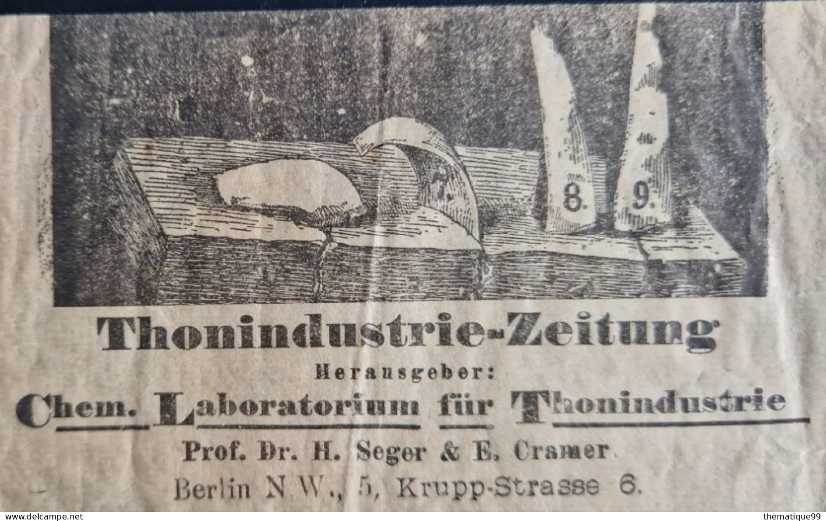 Bande De Journal Timbrée Sur Commande Poste Privé De Berlin (1890) : Industries Du Ciment Béton Gypse Chaux Plastique - Usines & Industries