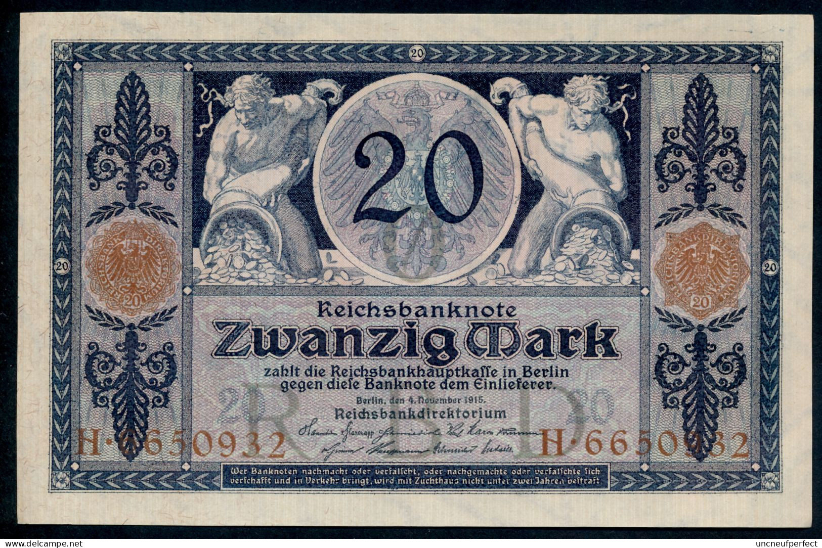 P63 Ro53 DEU-42. 20 Mark 4/11/1915 UNC NEUF - 20 Mark