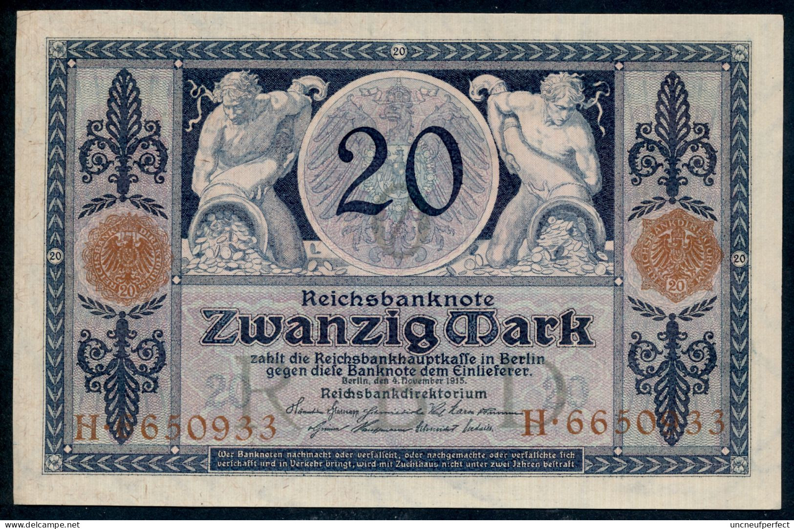 P63 Ro53 DEU-42. 20 Mark 4/11/1915 UNC NEUF - 20 Mark