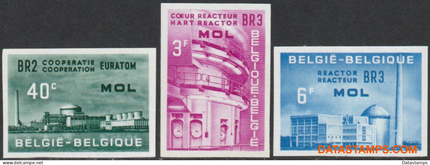 België 1961 - Mi:1255/1257, Yv:1195/1197, OBP:1195/1197, Stamp - □ - Euratom - 1961-1980