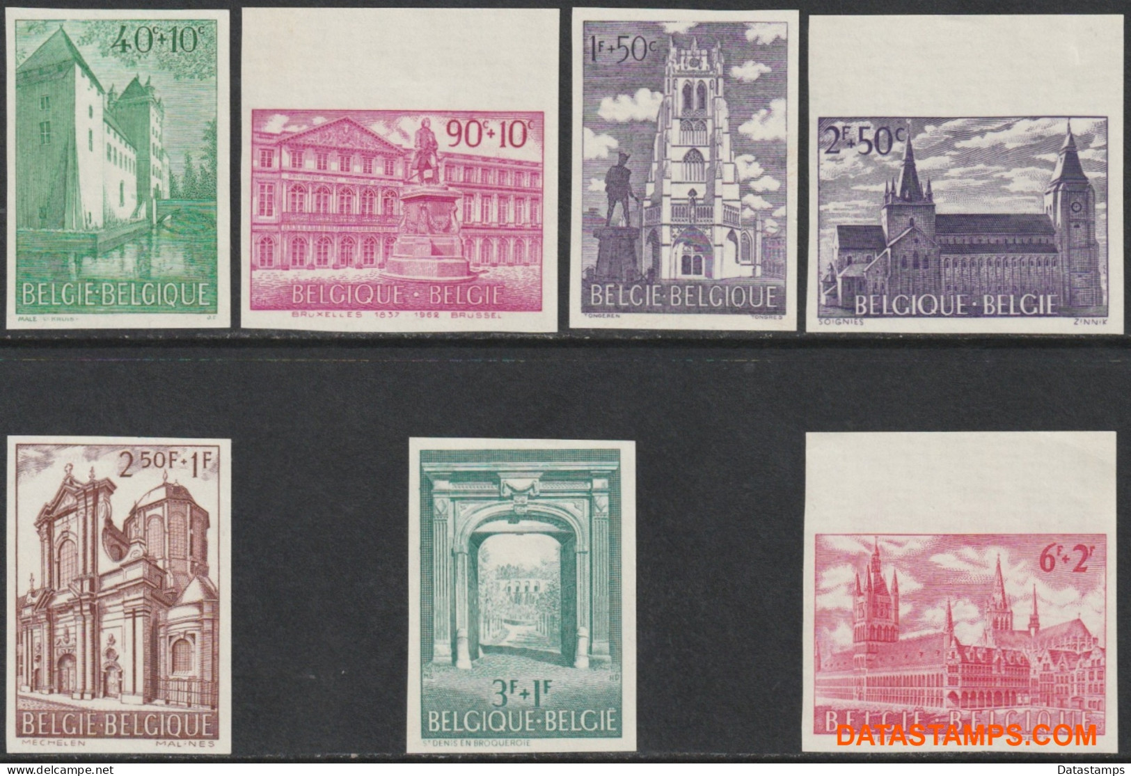 België 1962 - Mi:1265/1271, Yv:1205/1211, OBP:1205/1211, Stamp - □ - Cultural Issue Engineering - 1961-1980
