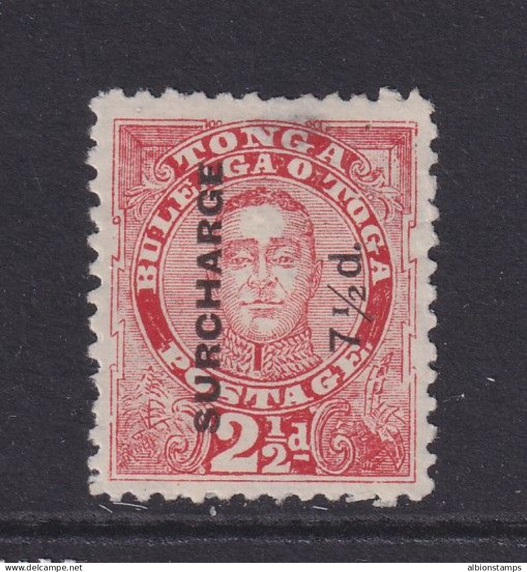 Tonga, Scott 35a (SG 31d), Part OG (thin), Stop After Postage Variety - Tonga (...-1970)