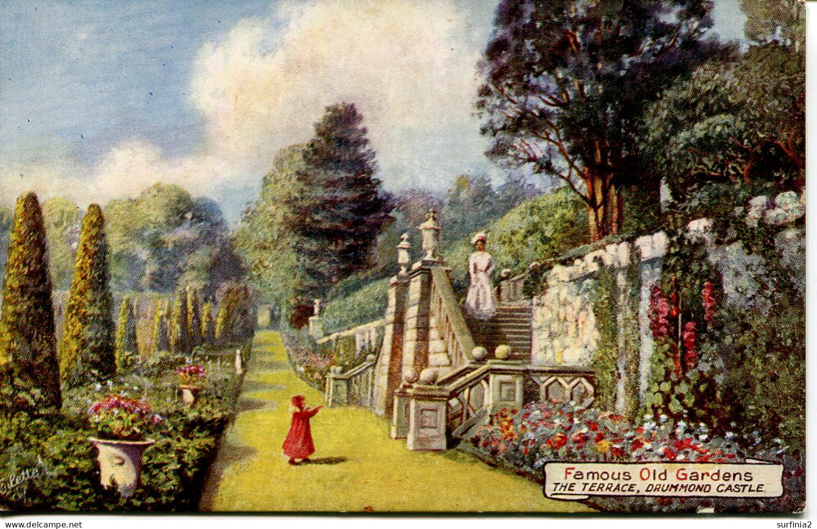 TUCKS OILETTE 9484 - FAMOUS OLD GARDENS - DRUMMOND CASTLE - Perthshire