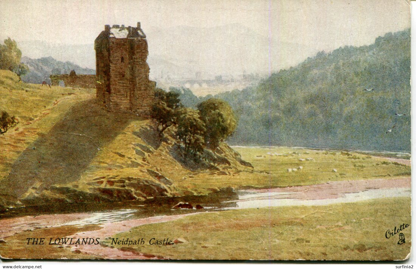 TUCKS OILETTE 7351 - THE LOWLAND - NIEDPATH CASTLE - Peeblesshire