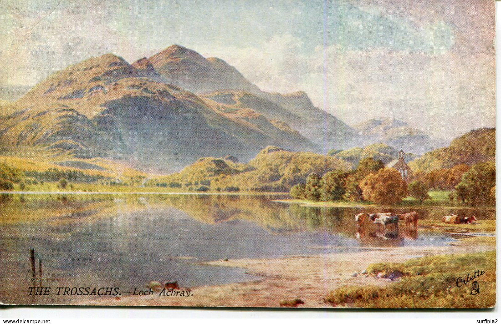 TUCKS OILETTE 7350 - THE TROSSACHS - LOCH ACHRAY By SUTTON PALMER - Perthshire