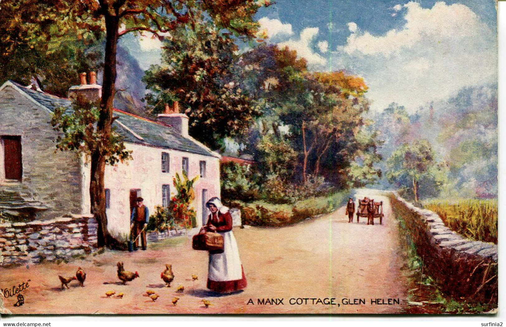 TUCKS OILETTE - 7471 - MANX GLENS - GLEN HELEN - A MANX COTTAGE - Isola Di Man (dell'uomo)