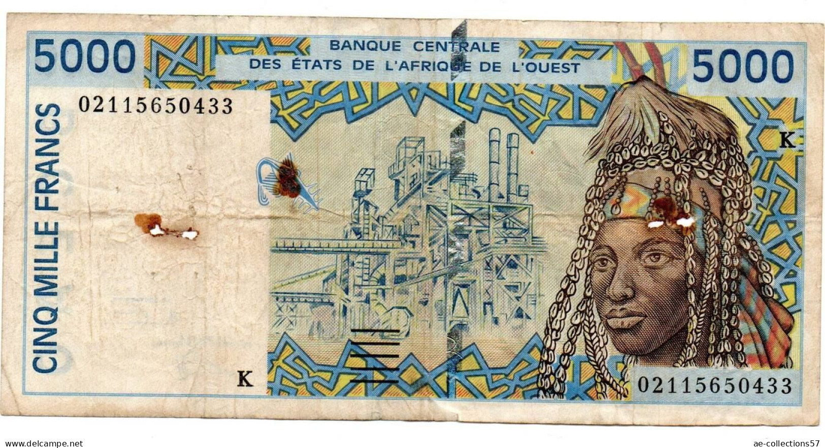 MA 9815     --  BCEAO  --  5000 Francs     --   état  TB - West-Afrikaanse Staten