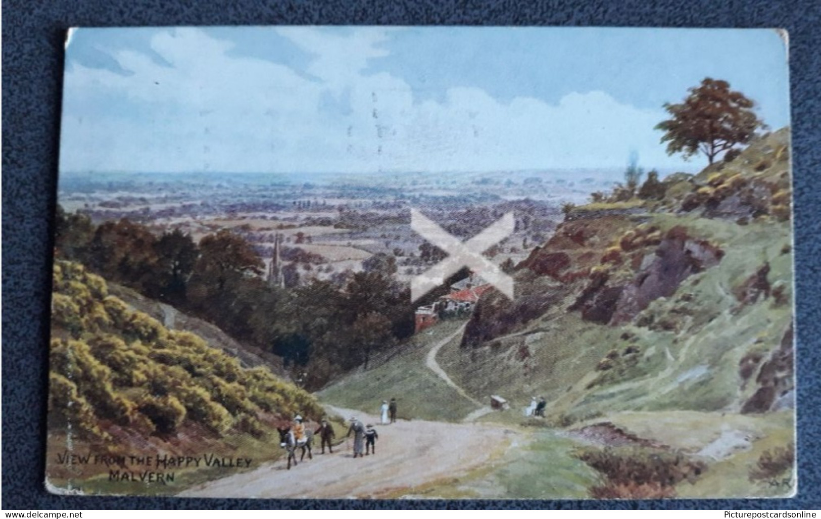 MALVERN VIEW FROM HAPPY VALLEY OLD COLOUR ART POSTCARD A. R. QUINTON SALMON NO 1316 - Quinton, AR