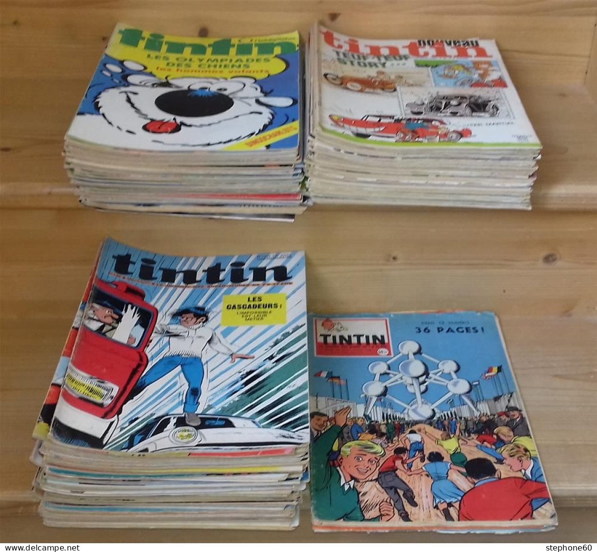 999 - (705) Lot De 100 Tintin Dont L'heboptimiste - Nouveau Tintin - Livre Revue - Loten Van Boeken