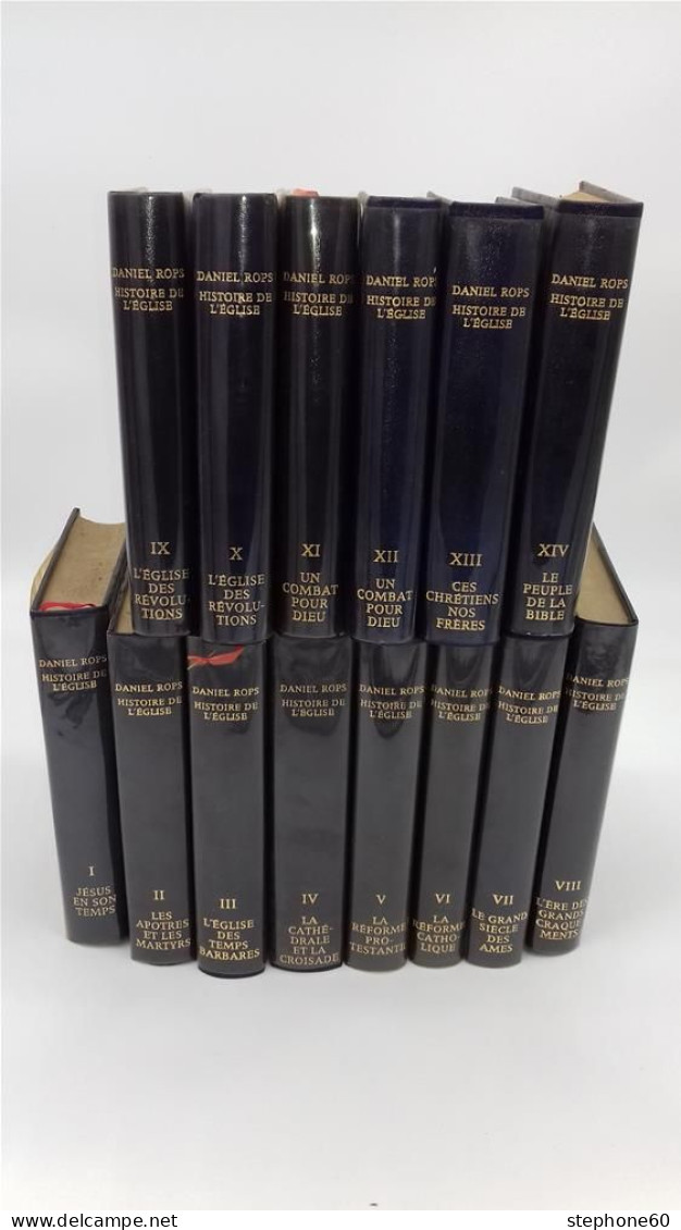 999 - (687) Histoire De L'Eglise - 14 Volumes - Daniel Rops - Christ - Paquete De Libros