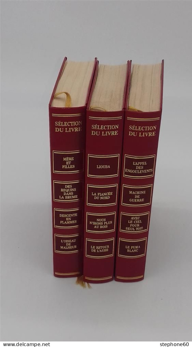 999 - (671) Lot 3 Livres Sélection Du Livre - Couverture Rouge - Paquete De Libros